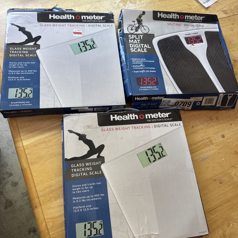 Set of 3 Health o Meter Digital Scales Glass Bathroom Weight For Parts